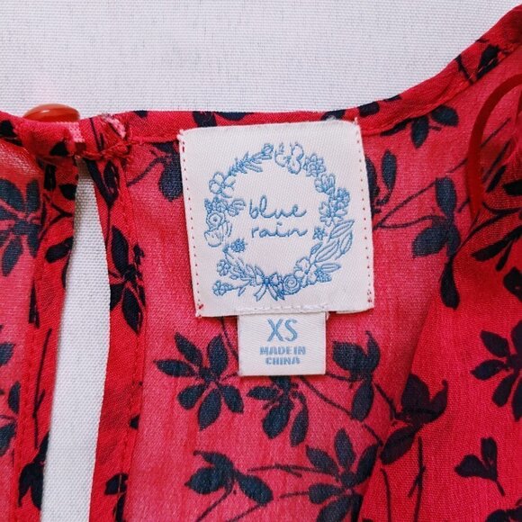 Blue Rain Bright Pink & Navy Floral Cross Over Dress Size XS - Picture 4 of 4